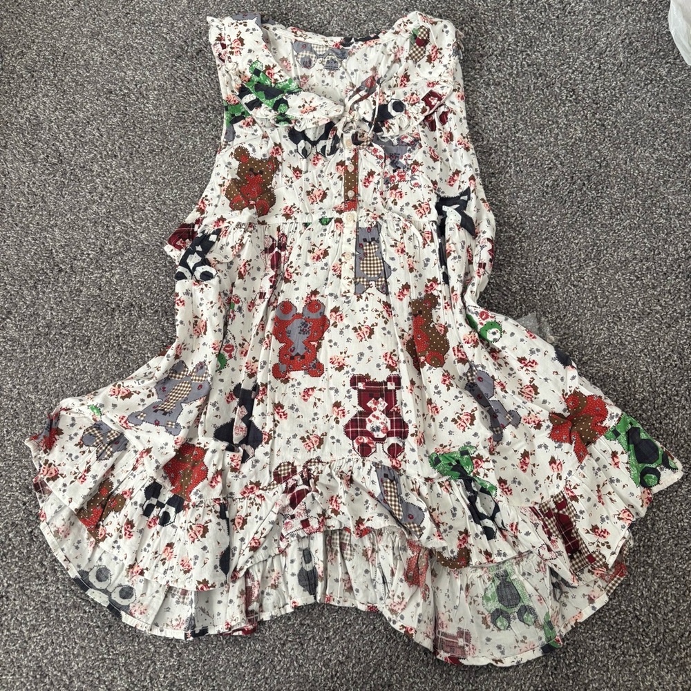 Urban Outfitters Teddy Bear Floral Patchwork Slip Dress